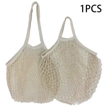 Foldable Cotton Mesh Shopping Bag – Reusable Grocery & Produce Tote